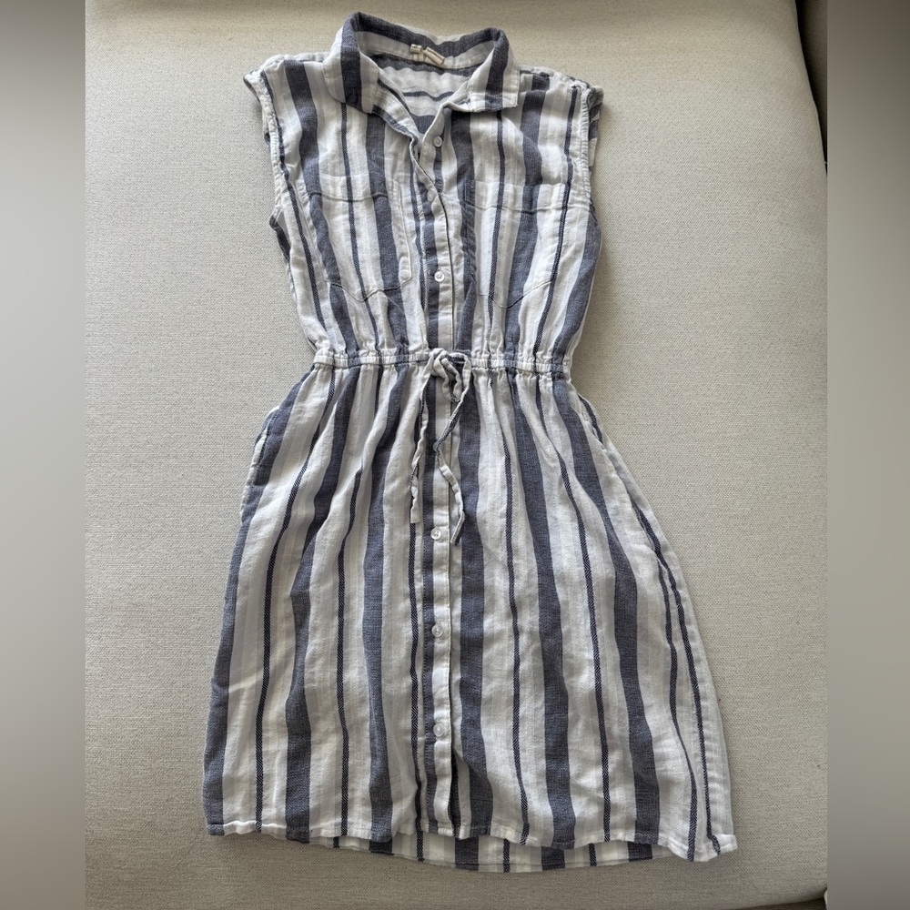 Striped Gray and White Women's Dress